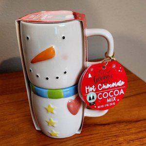 NEW! CUTE! SNOWMAN TOO GOOD GOURMET HOT CHOCOLATE + 2 MUGS